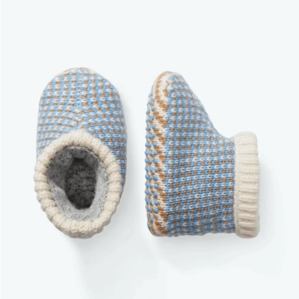 Bombas Baby Gripper Slippers - Blue and Gray